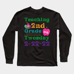 Teaching 2nd Grade on Twosday Long Sleeve T-Shirt